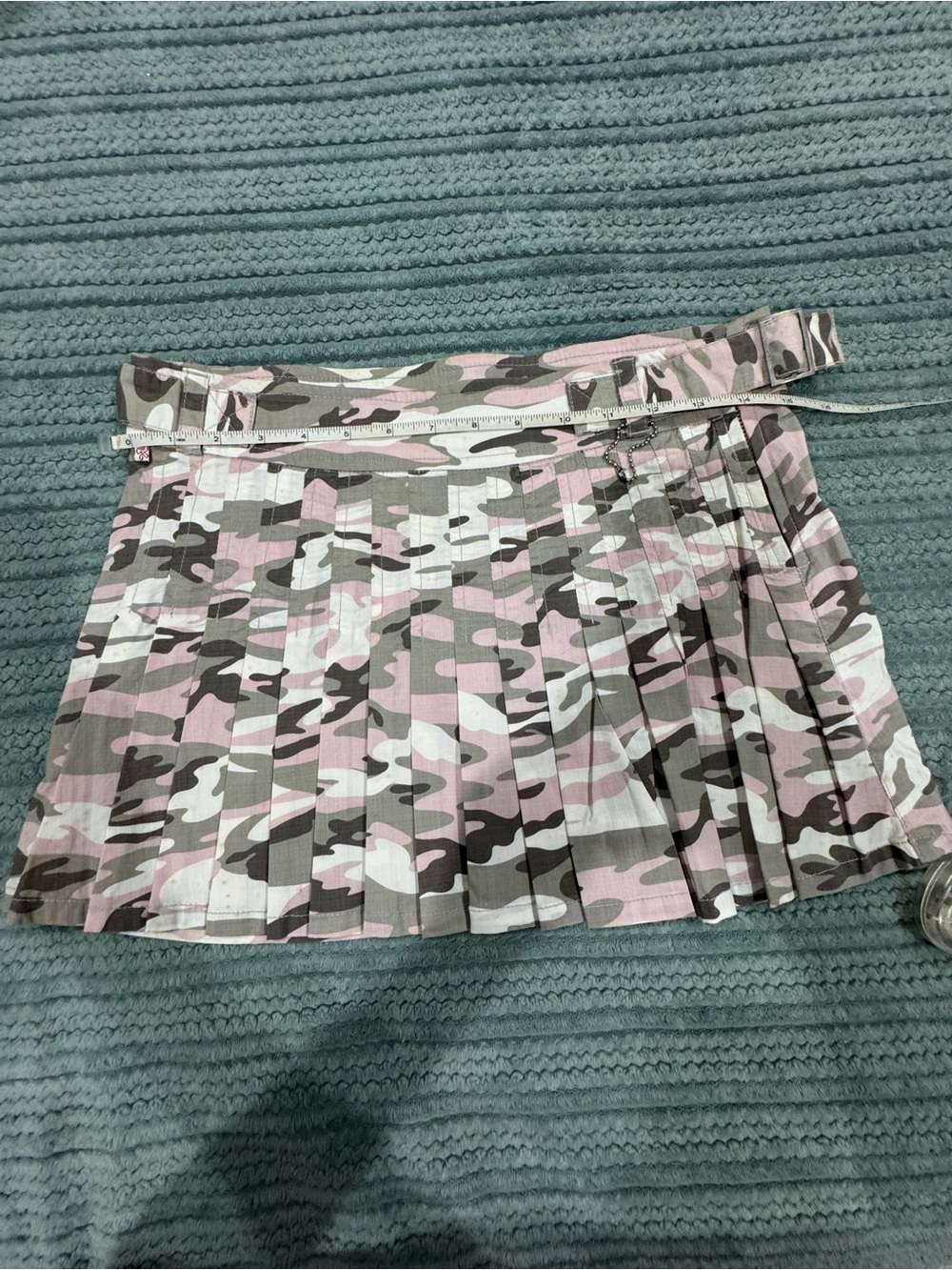 Younique Pink and Gray Camo Pleated Mini Skirt
